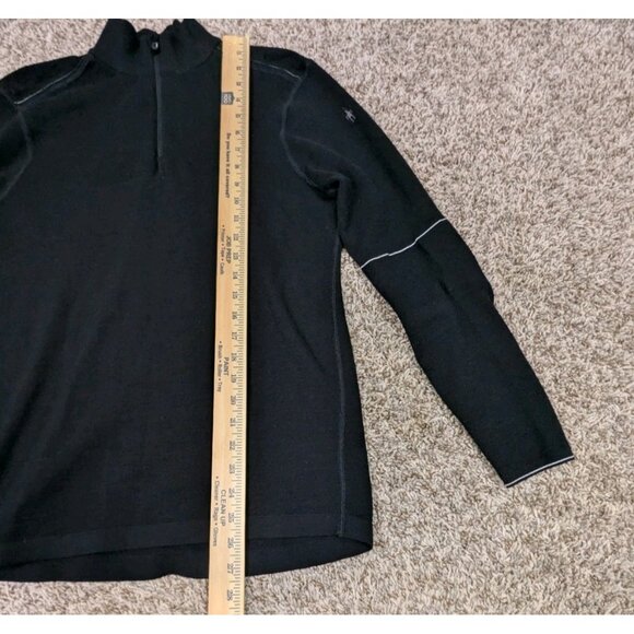 Smartwool Intraknit Thermal 1/4 Zip Pullover Mens Medium Black Merino Wool Blend - Picture 6 of 6